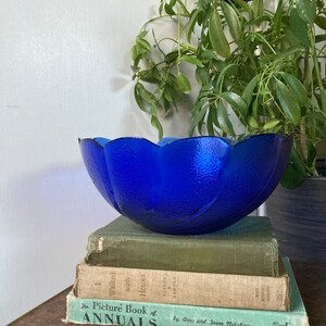 Vintage cobalt blue glass bowl