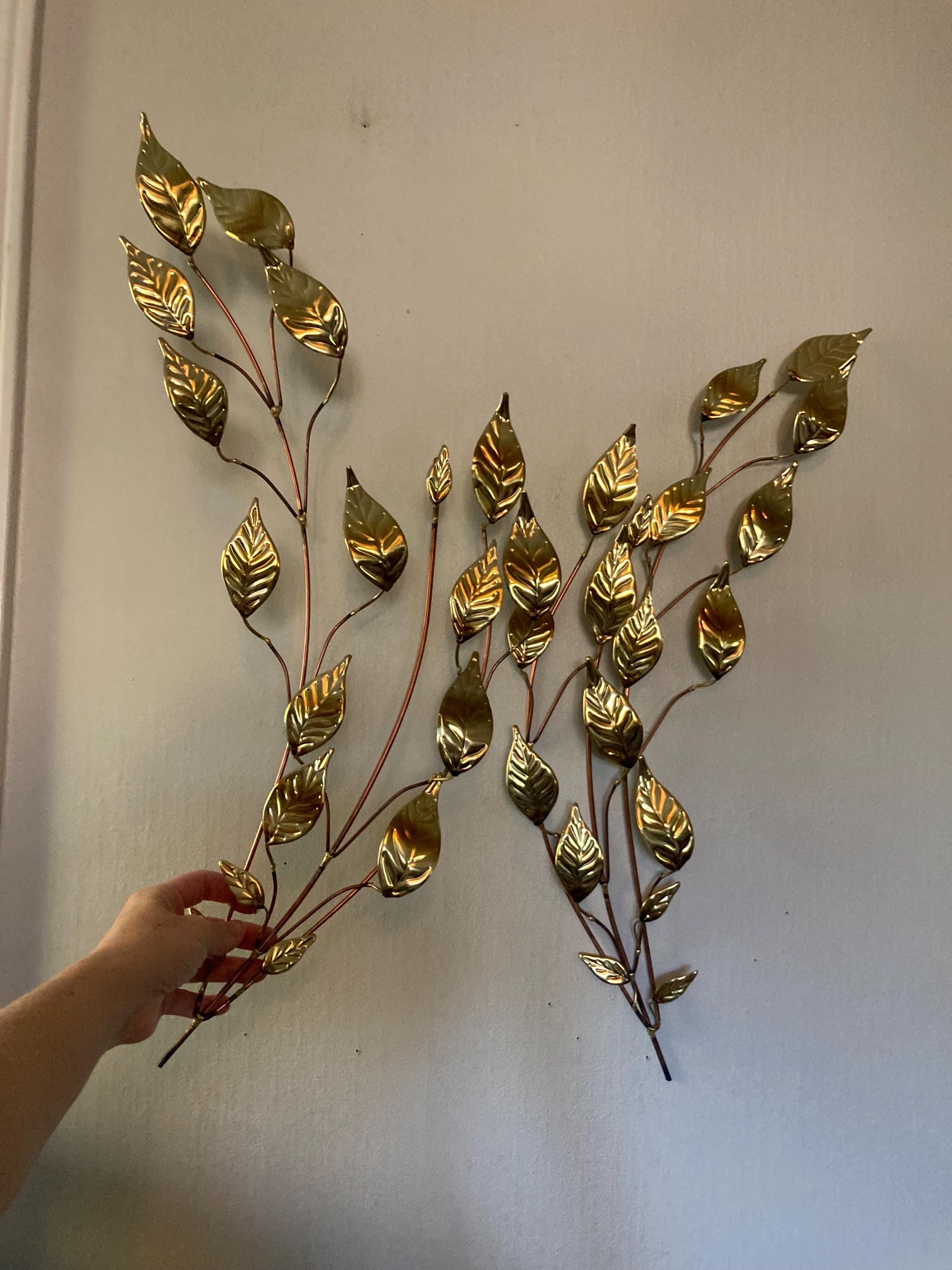 Brass Leaves Wall Decor - Etsy