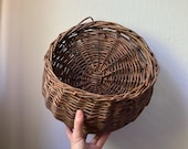 Vintage woven grapevine wall basket
