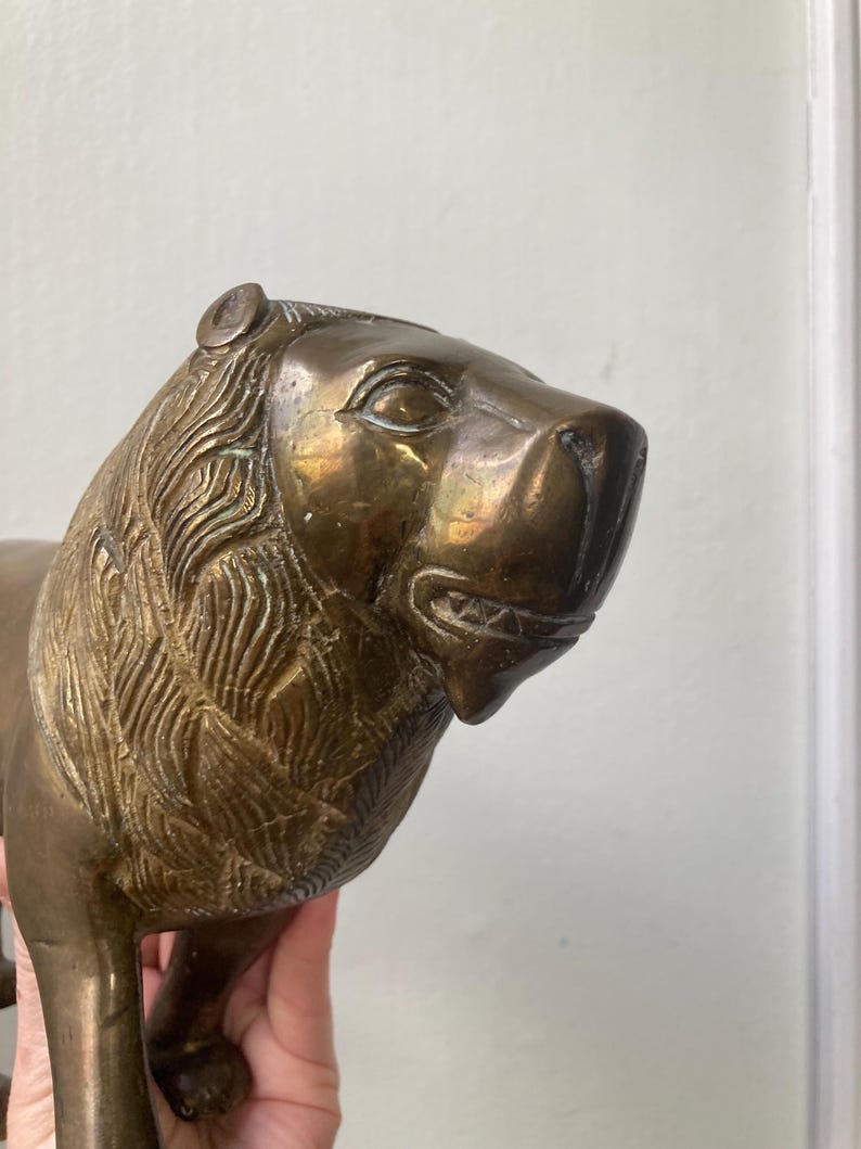 Large Brass Lion Figure - Etsy