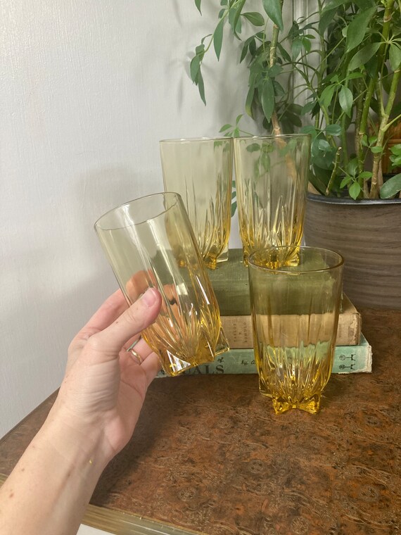 Amber Star Bottom Glasses. Set of 6!! - Etsy