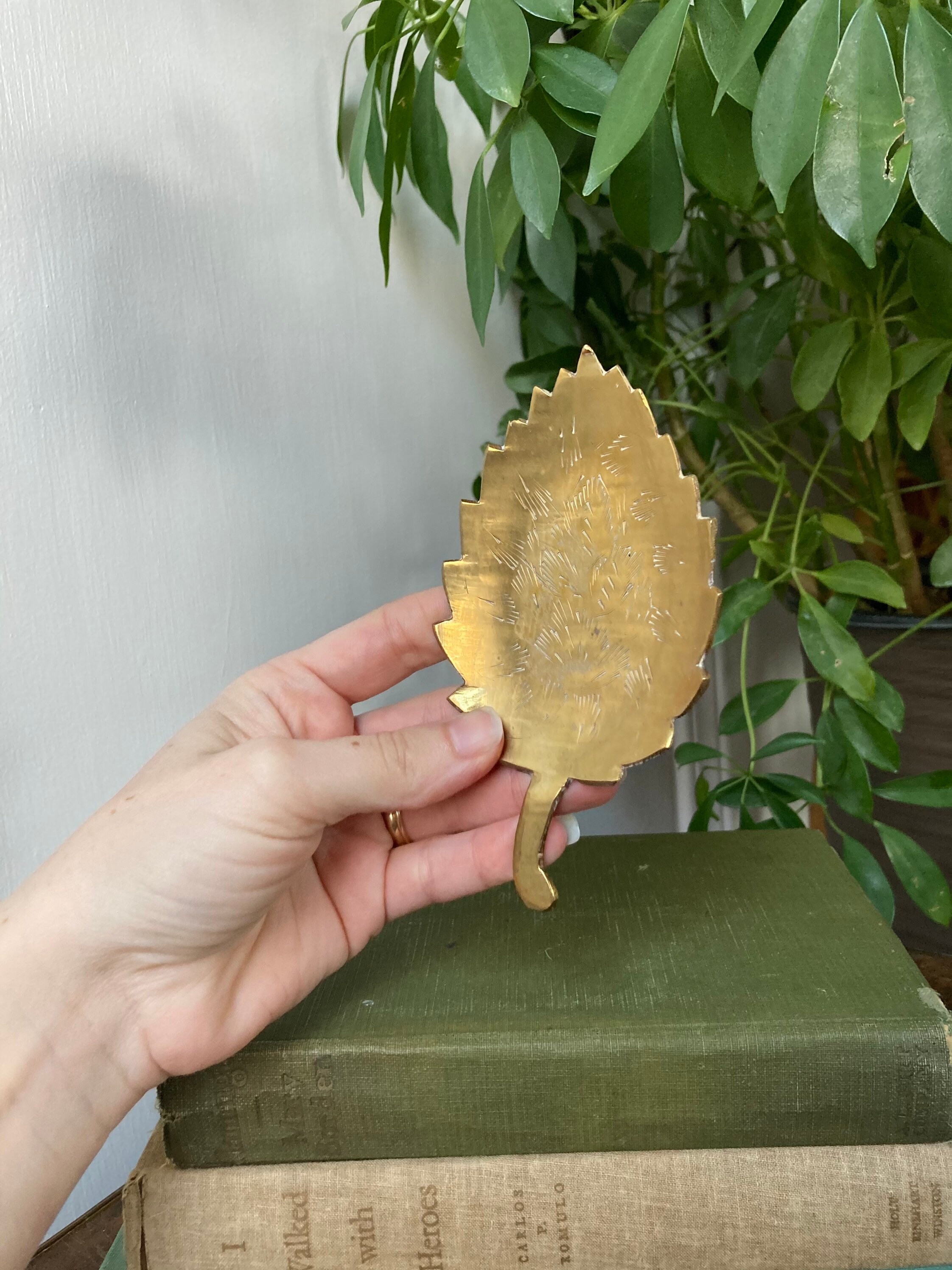 Brass Leaf Tray Etsy