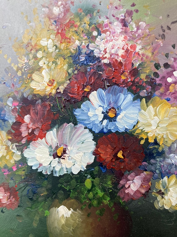 Vintage Flowers Painting. C58 - Etsy