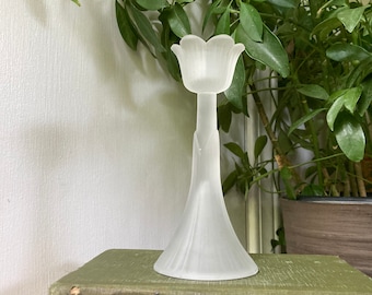 Frosted glass flower candle holder