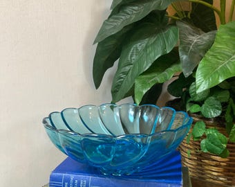 Blue glass bowl vintage