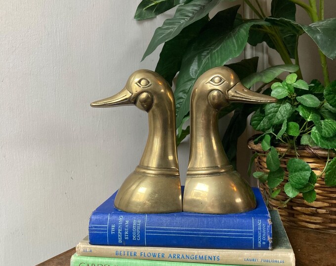Brass Duck Head Bookendsnull