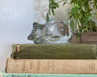 Glass cat candle holder