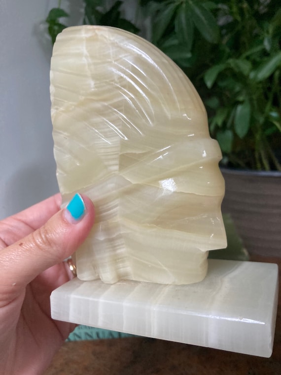 Onyx bookends - indigenous heads Onyx bookends - indigenous heads