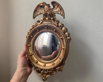 Federal eagle convex mirror Syroco wood
