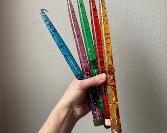 Rainbow lucite candles