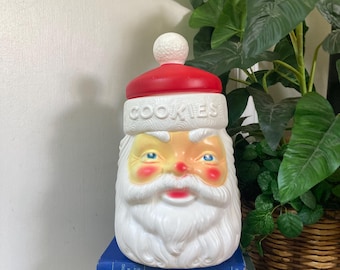 Empire Plastic Blow Mold Santa Claus Head Cookie Jar Christmas