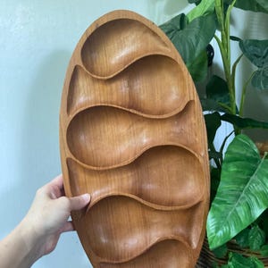 Mid century teak wood tray