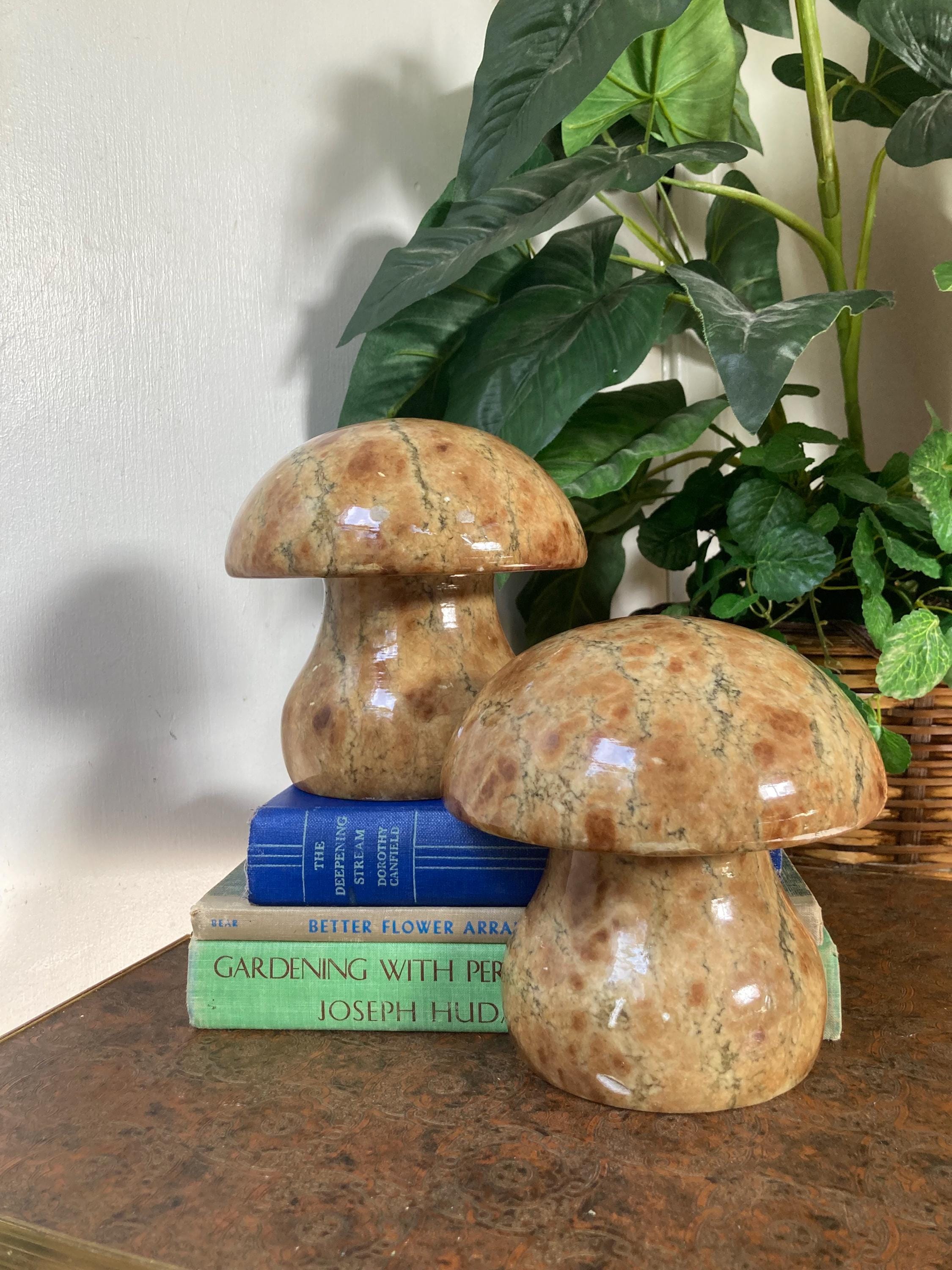 Vintage Alabaster Mushroom Bookends. C - Etsy