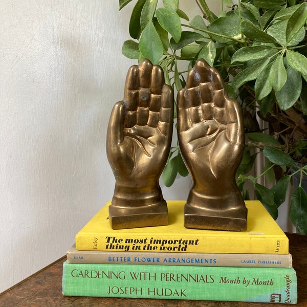 Brass hand bookends