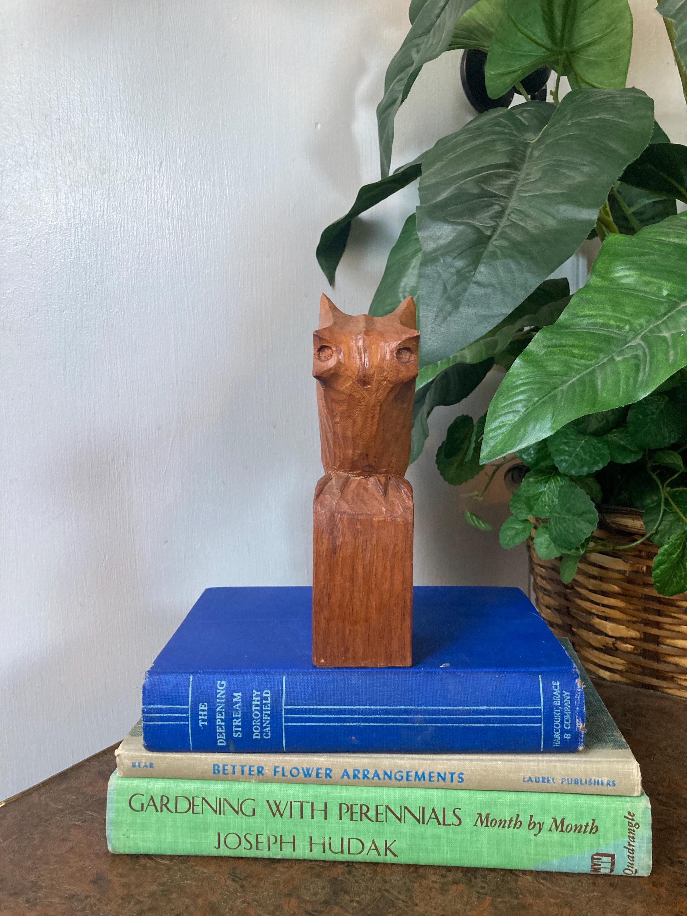 Wood owl figure