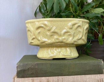 Vintage yellow ceramic planter