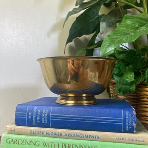 Brass pedestal bowl