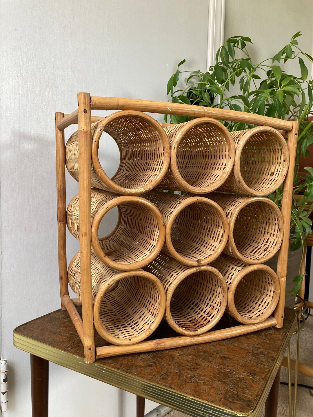 Wicker Wine Rack as Is Etsy