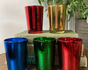 Metallic juice glasses