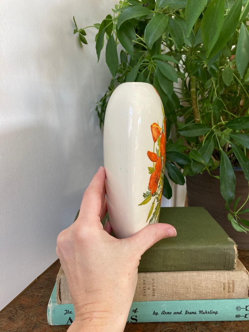 Orange floral vase