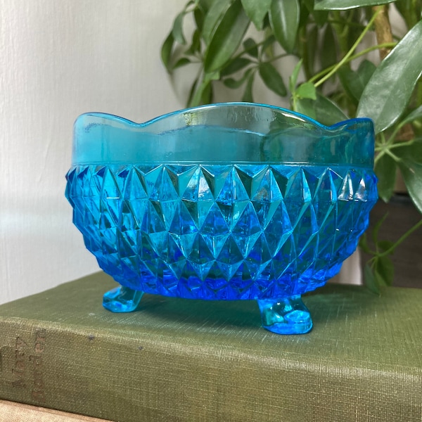 Blue Glass Bowl Etsy