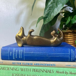 Vintage brass dachshund