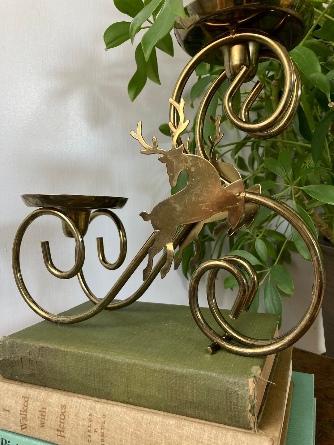 Brass Reindeer Candle Holder Etsy