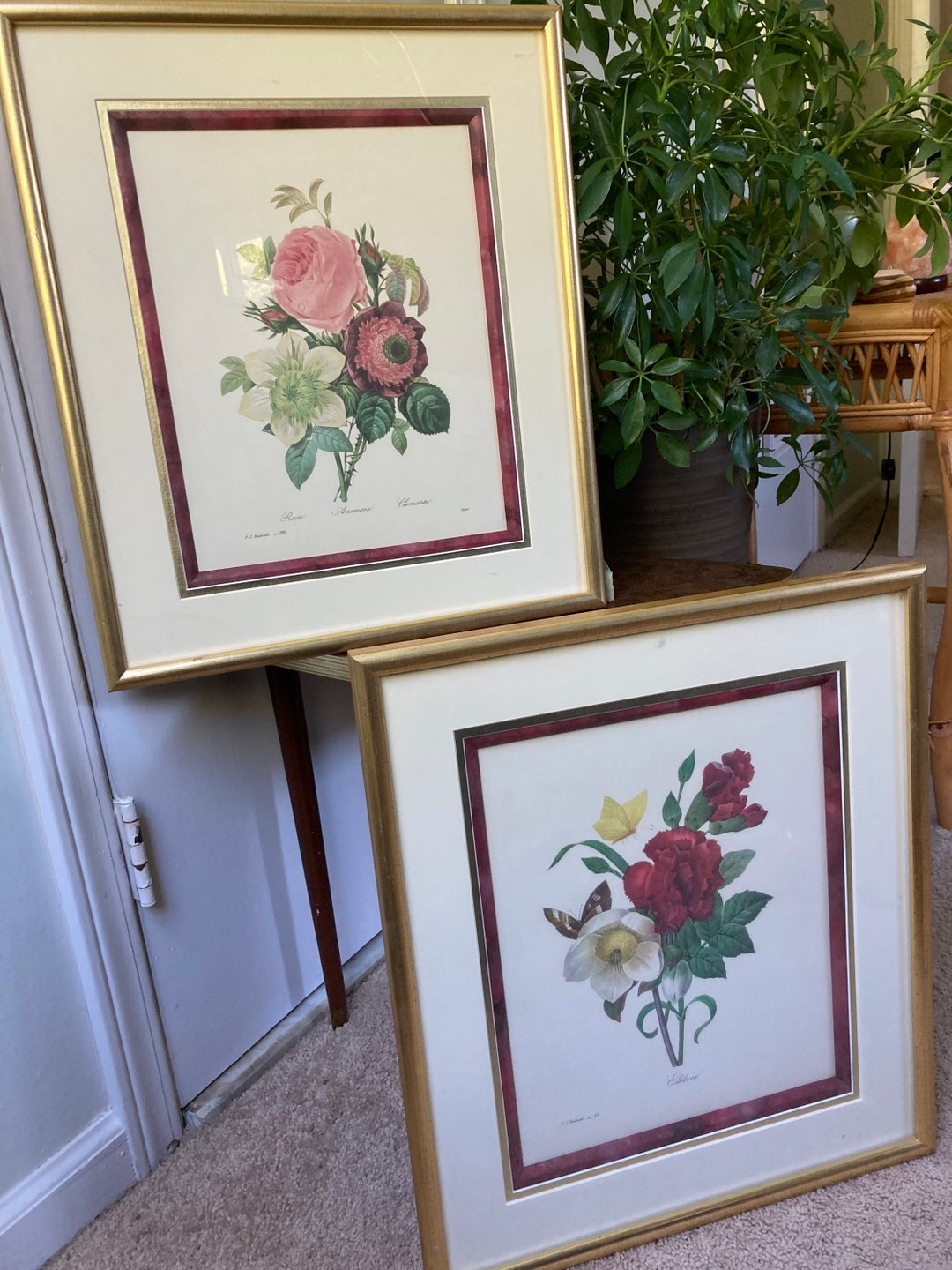 Gold Framed Floral Prints Etsy