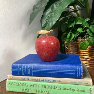 Marble apple with brass leaf