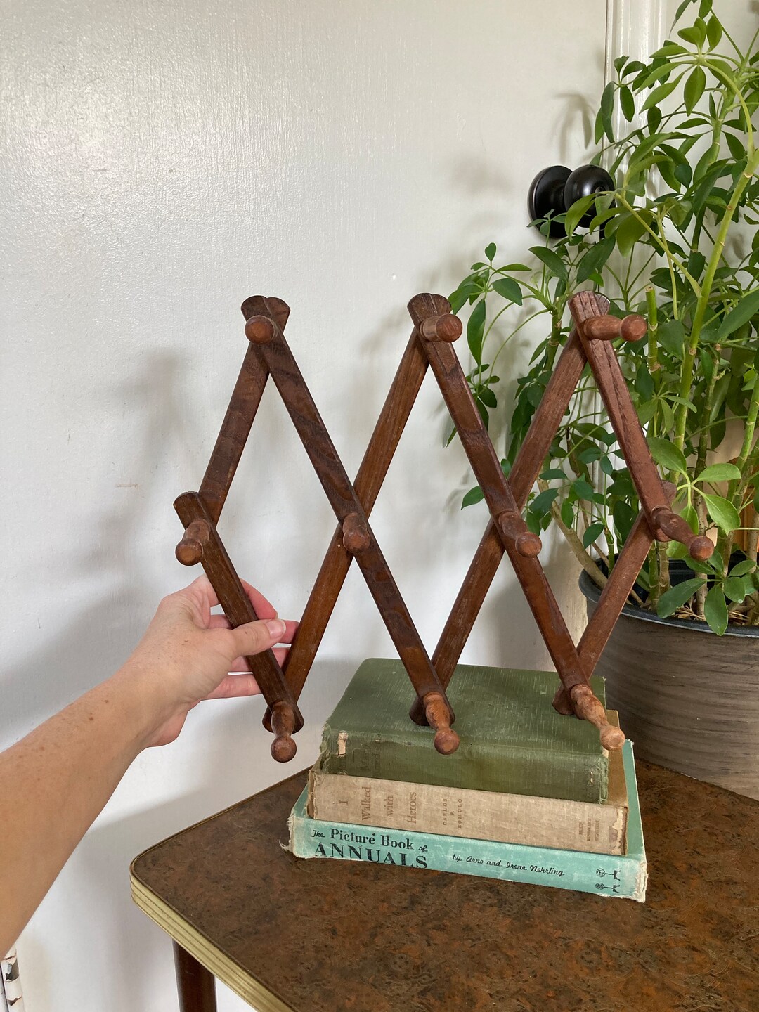 Vintage Accordion Peg Rack Etsy