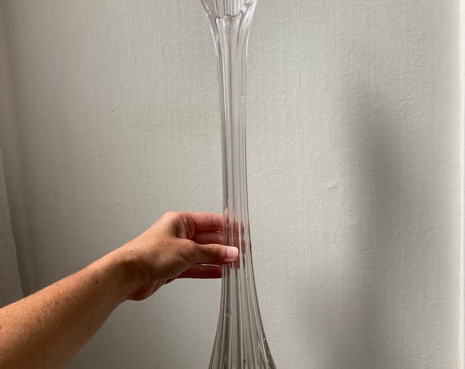 Clear Glass Swung Vase. B Etsy