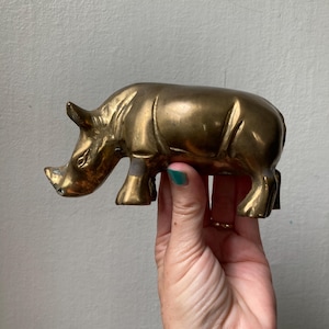 Vintage brass rhinoceros