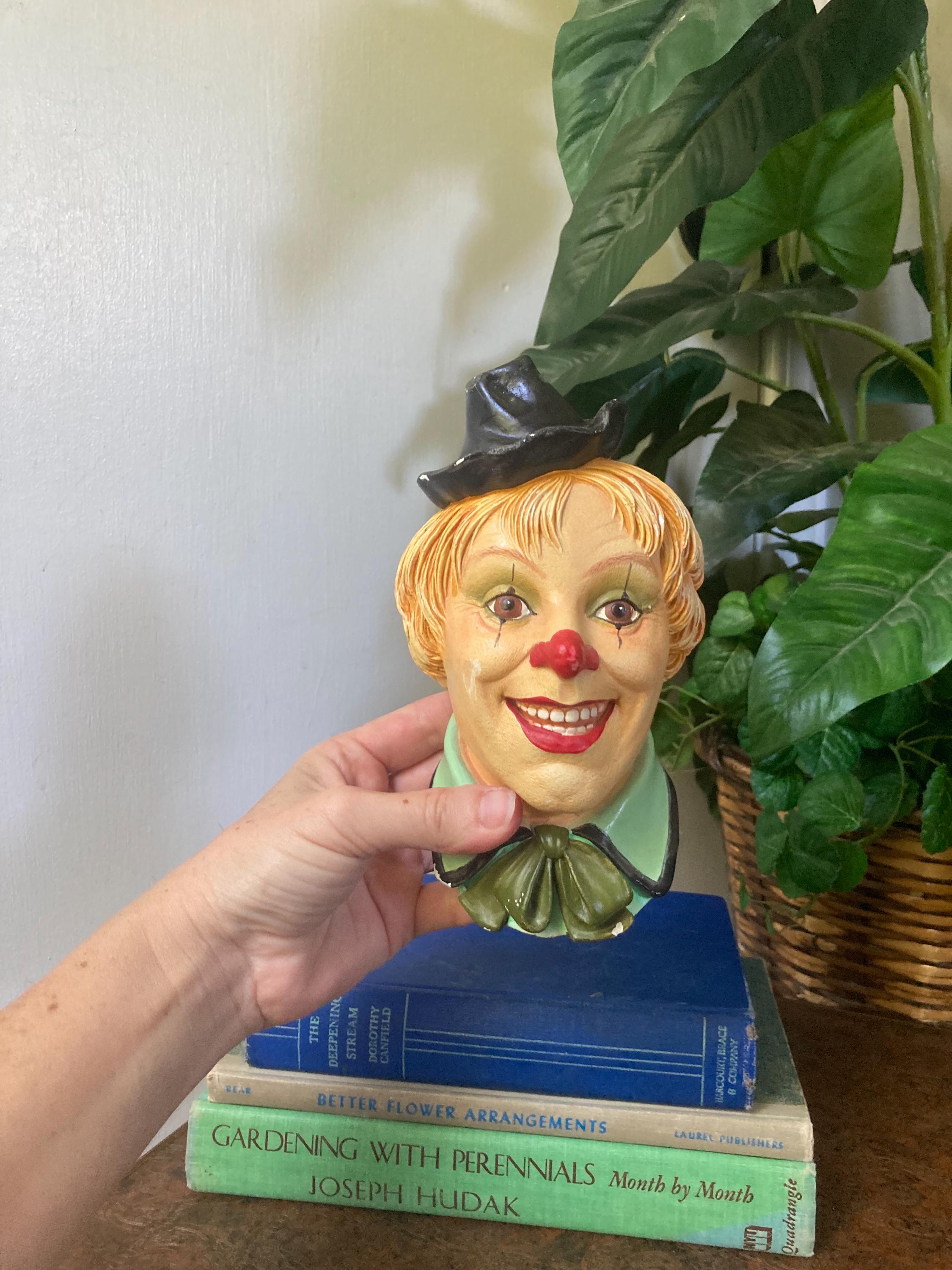 Vintage Chalkware Clown Bust. C - Etsy