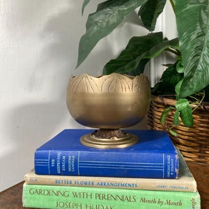 Vintage brass lotus bowl