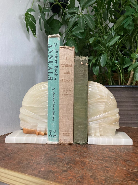 Onyx bookends - indigenous heads Onyx bookends - indigenous heads