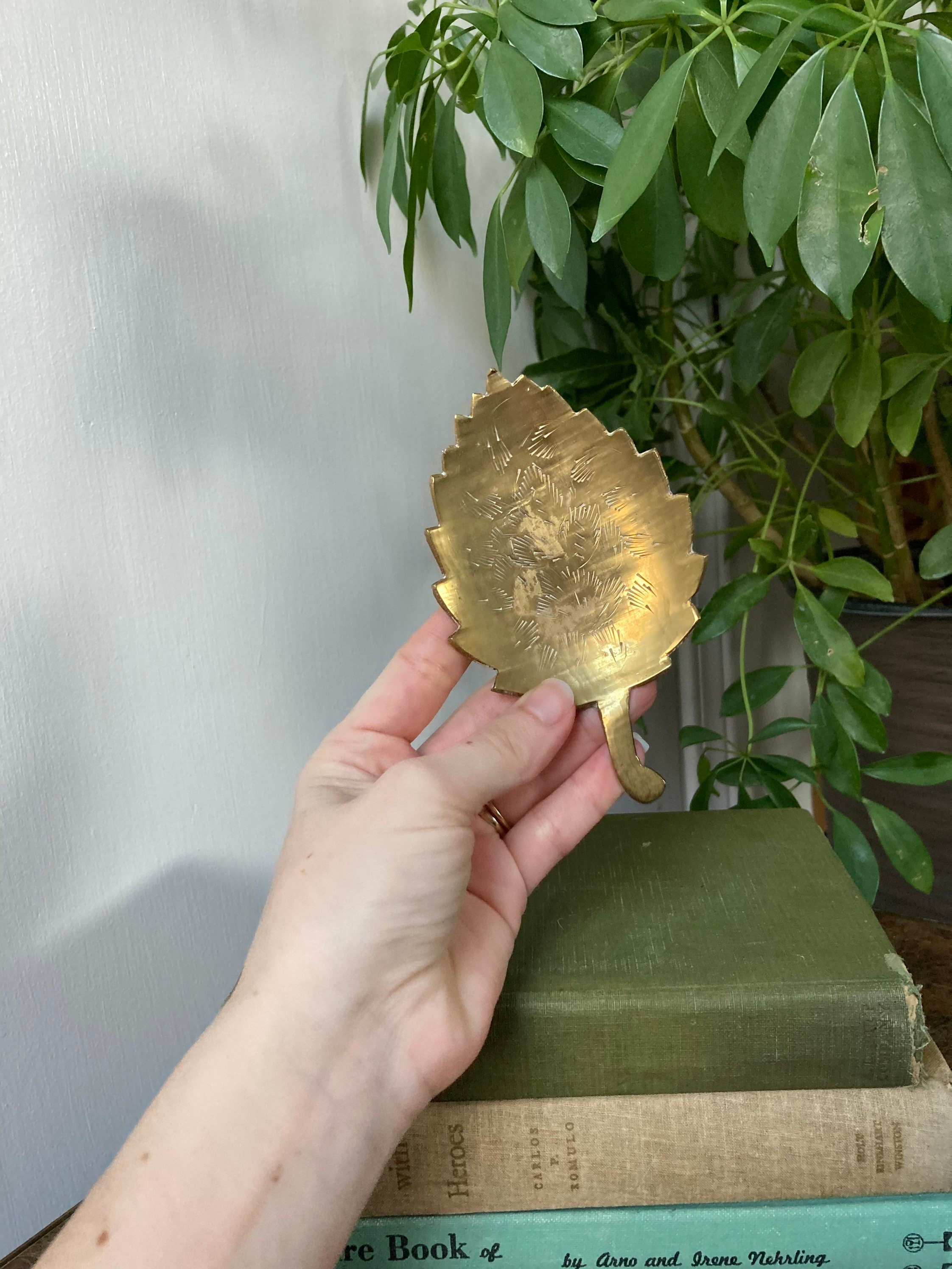 Brass Leaf Tray Etsy