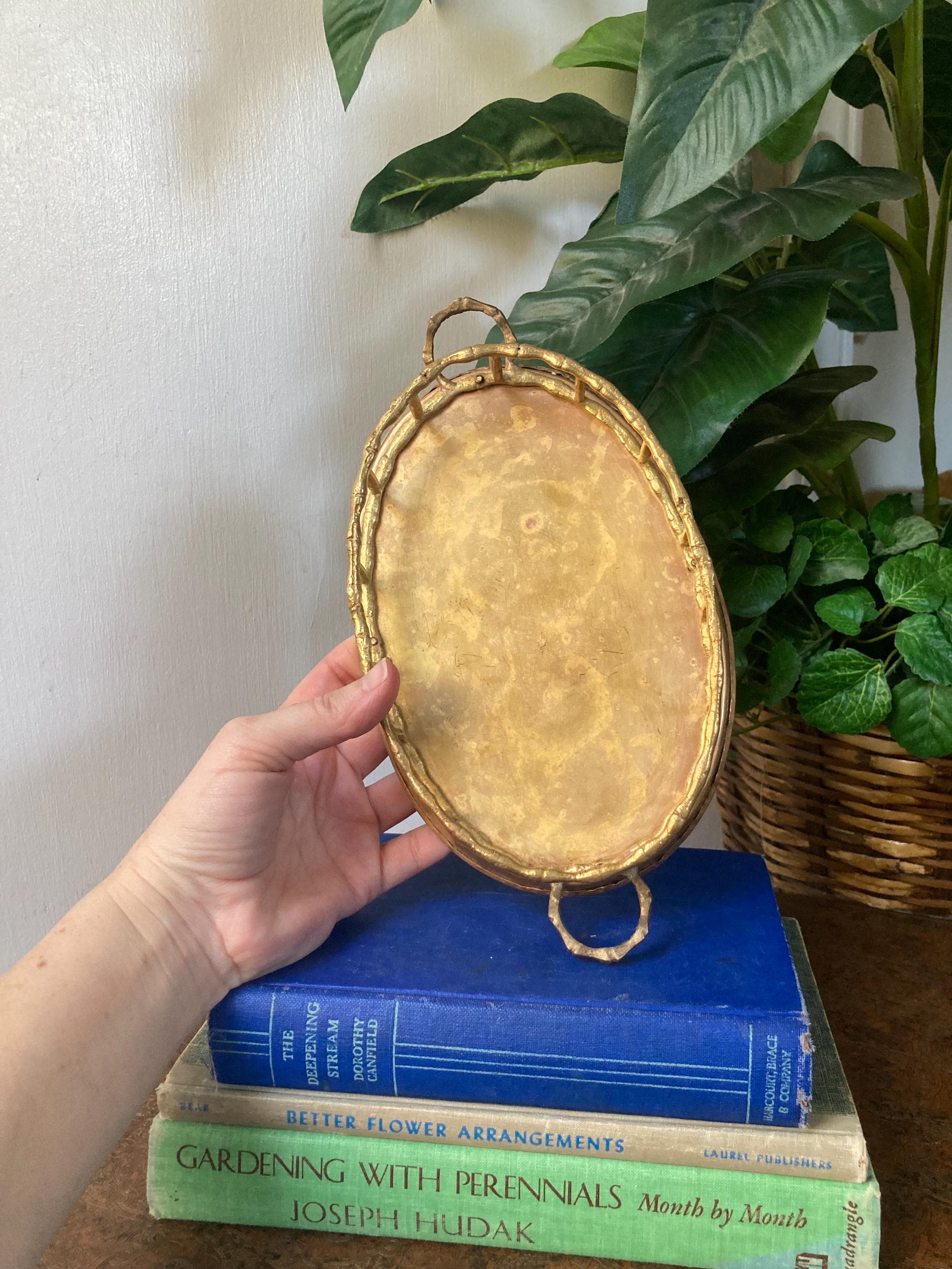 Small Brass Faux Bamboo Tray - Etsy