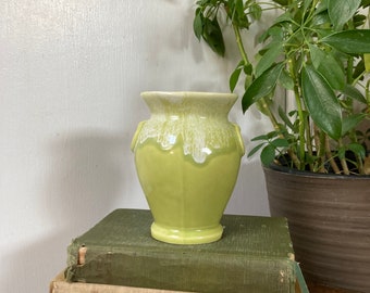 Mid century green drip vase