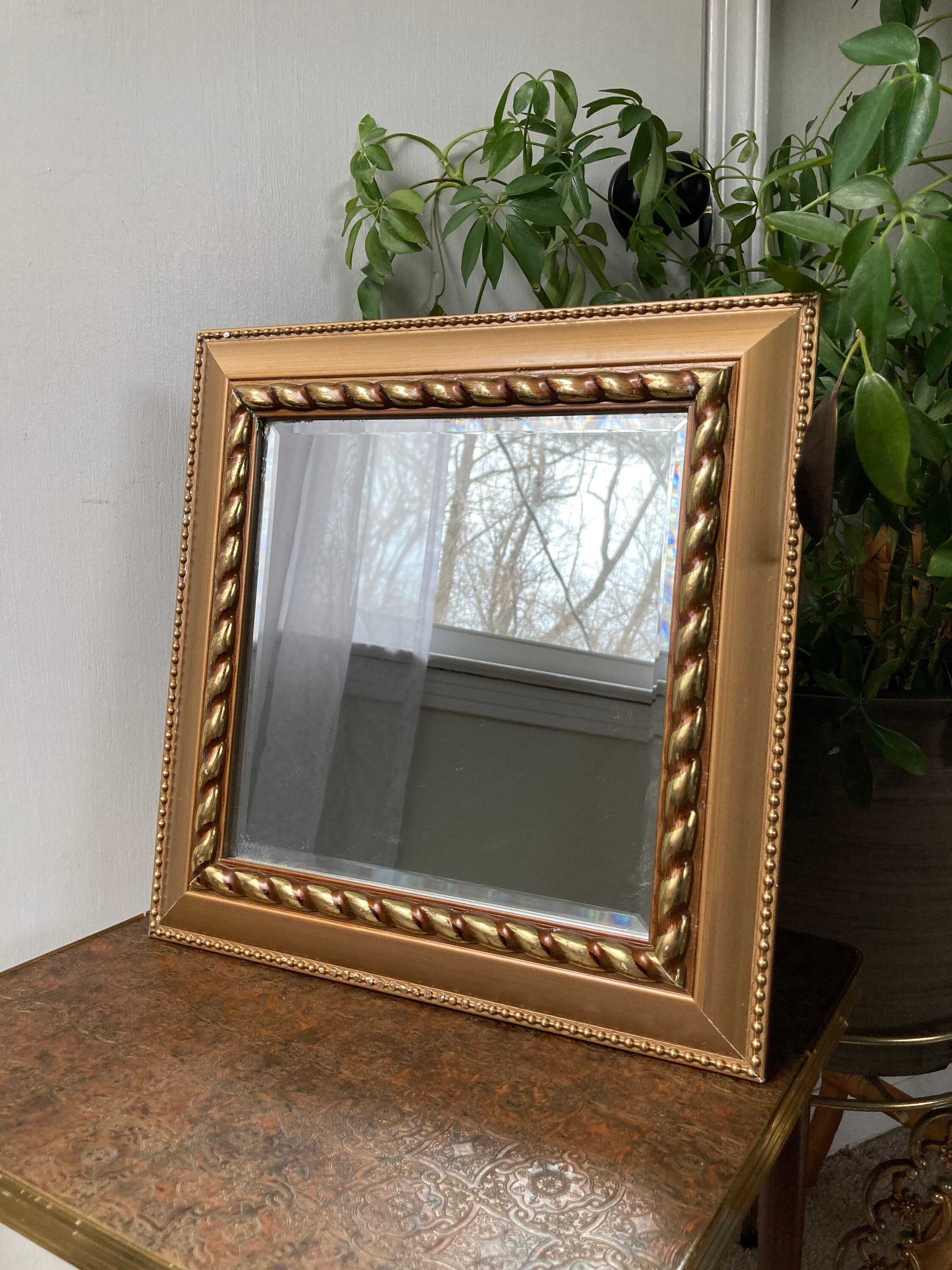 Gold cheap square mirror