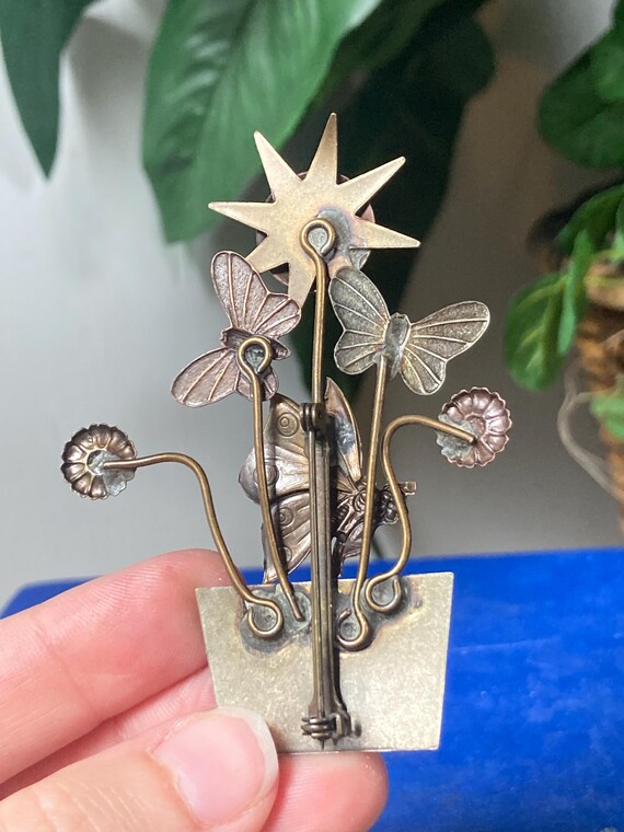 Celestial flower pot brooch - image 6