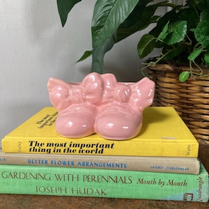 Pink baby bootie planter