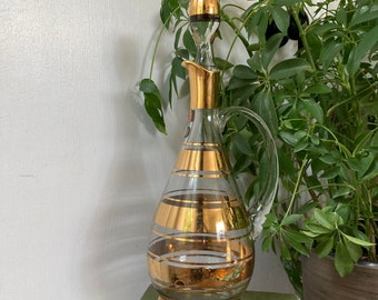 Avitra crystal decanter with gold stripes