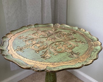 Green and gold Florentine table