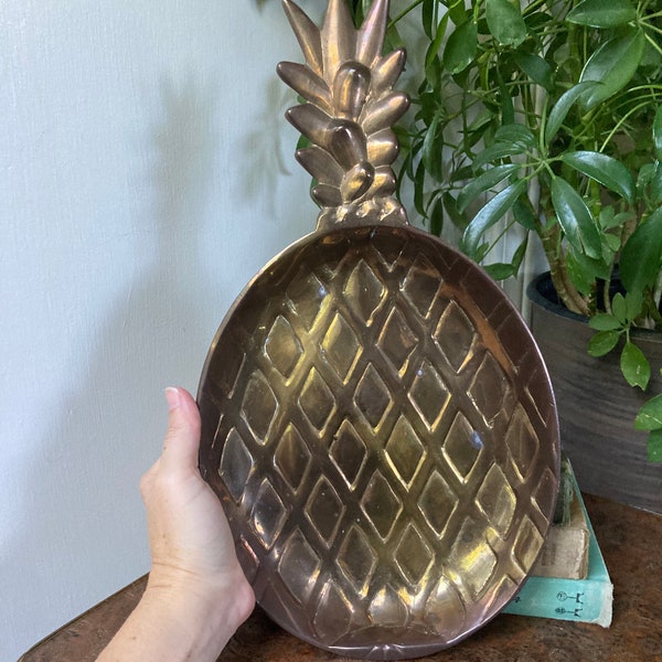 Large brass pineapple tray