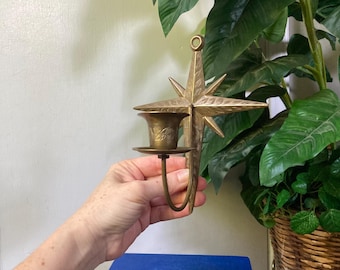 Vintage brass starburst sconce