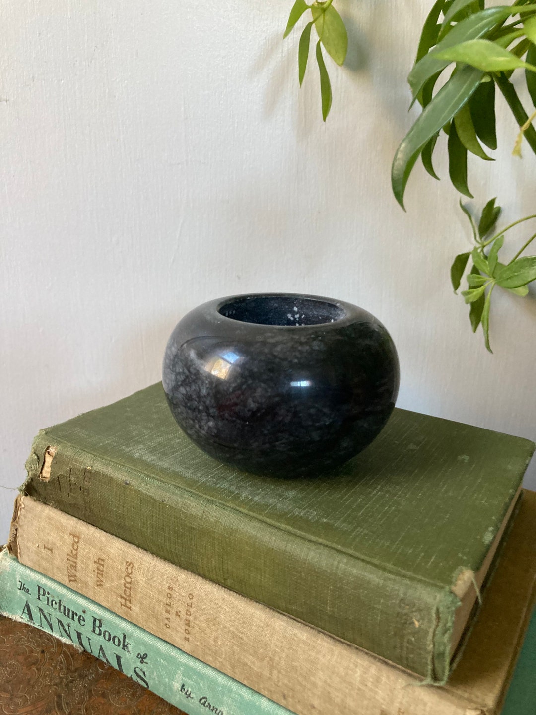 Black and Gray Marble Candle Holder Etsy