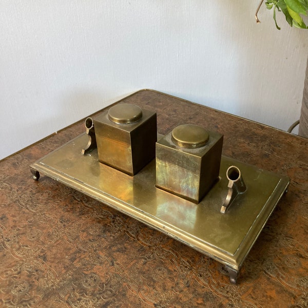 Desk With Inkwell Etsy