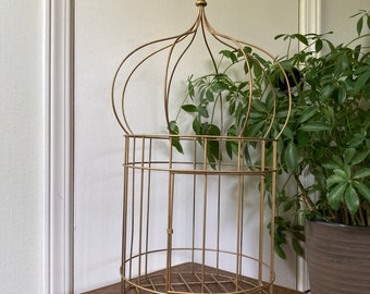 Decorative gold metal bird cage