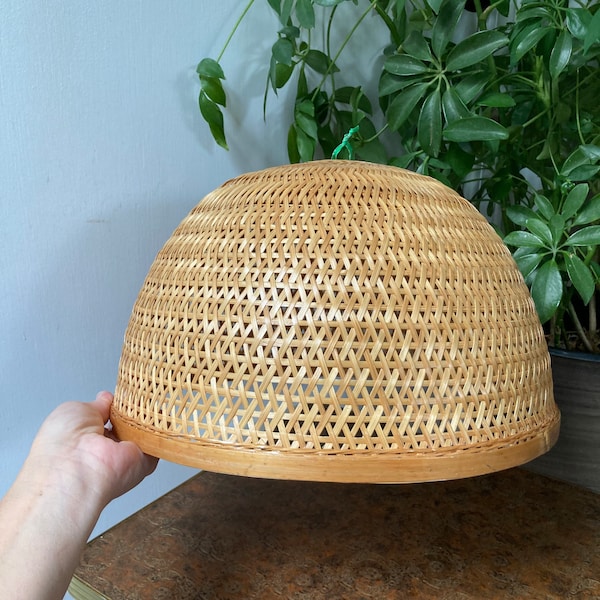 Wicker hanging lamp shade