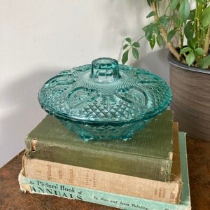 Blue glass candy dish